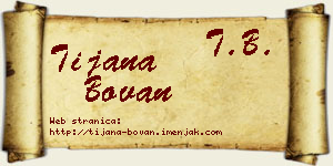 Tijana Bovan vizit kartica